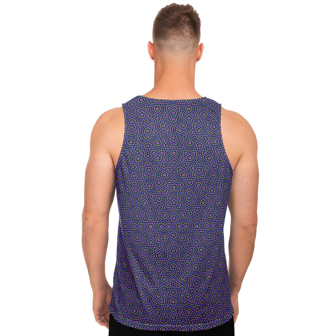 Mosaic Fractal Tank Top – Purple Geometric Pattern Tank