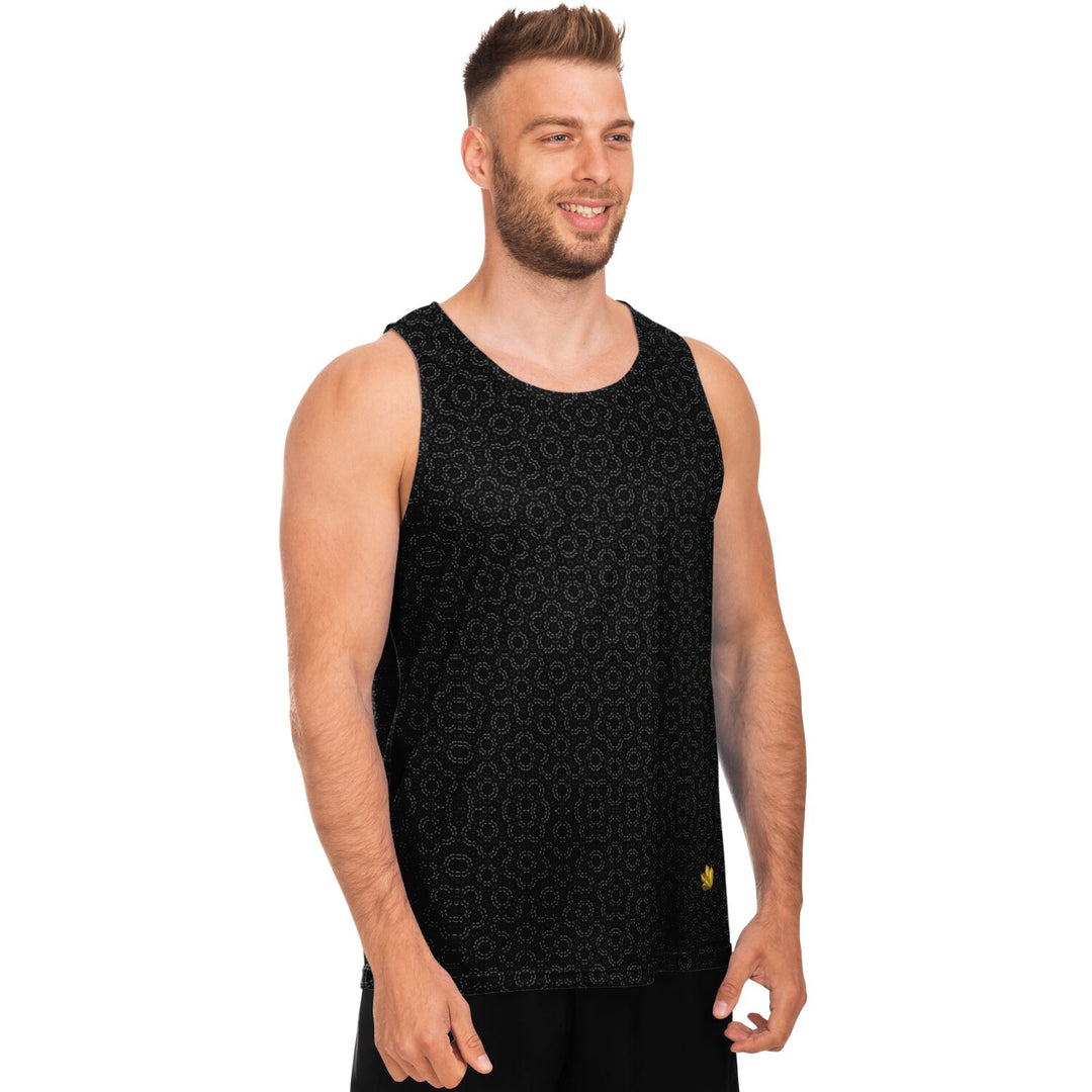 Mosaic Fractal Tank Top – Black Geometric Pattern Tank