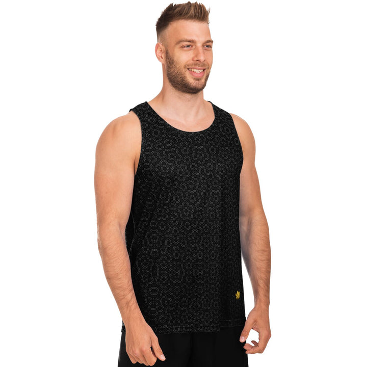 Mosaic Fractal Tank Top – Black Geometric Pattern Tank