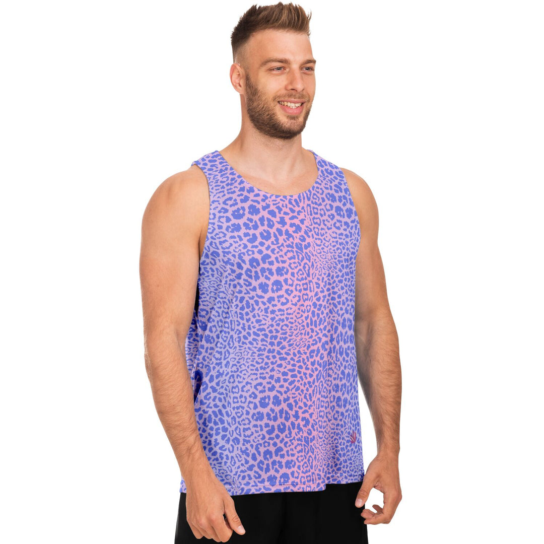 Lavender Leopard Tank Top – Gradient Animal Print Festival Shirt