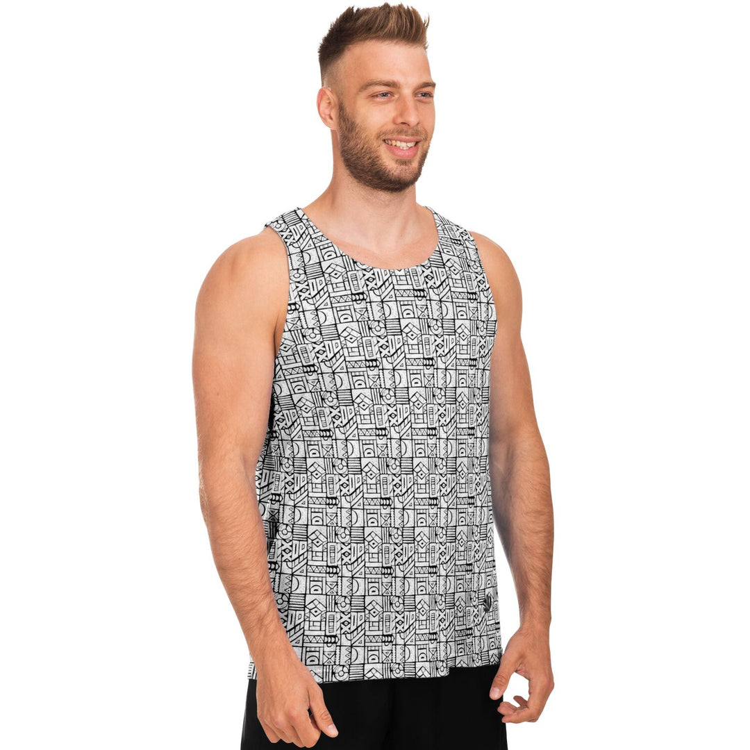 Zentangle Tank Top – Black &amp; White Pattern Statement Tank