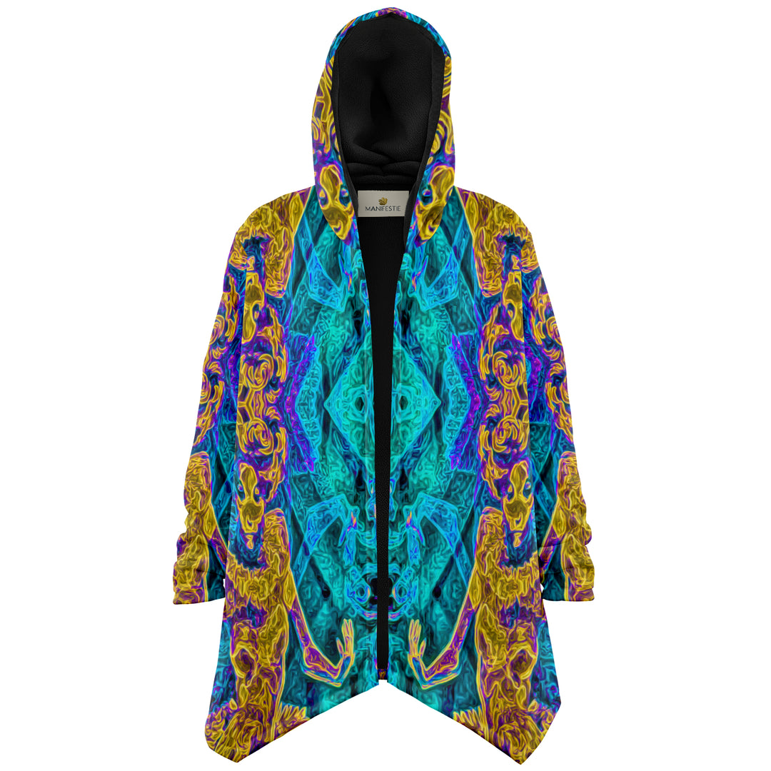 Seer Cuddle Cloak | Unisex Minky Sherpa Lined Hooded Coat | Women and Mens Festival Coat | Mountain Fashion