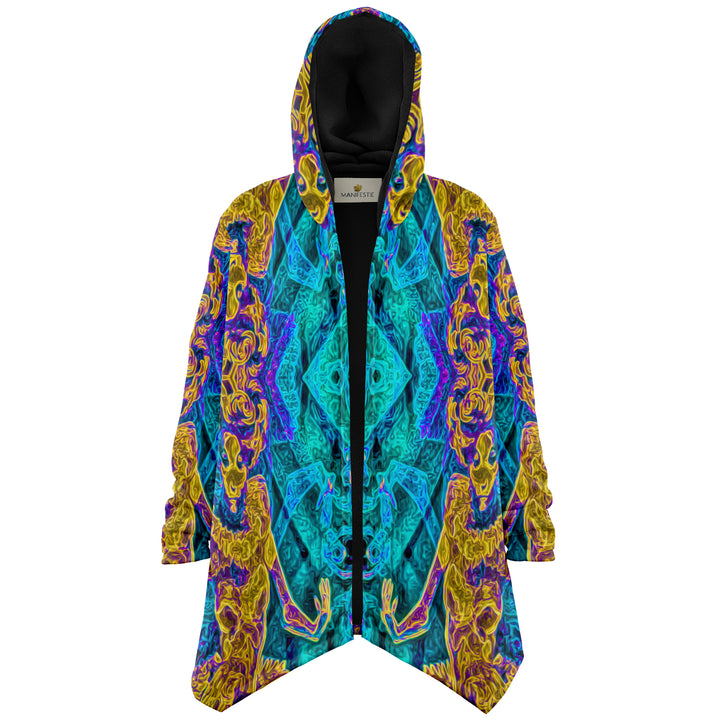 Seer Cuddle Cloak | Unisex Minky Sherpa Lined Hooded Coat | Women and Mens Festival Coat | Mountain Fashion