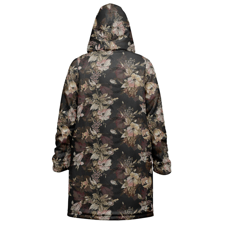 Floral Cuddle Coat | Unisex Minky Sherpa Lined Coat with Hood, Zipper and Pockets | Women and Mens Festival Coat | Mountain Fashion