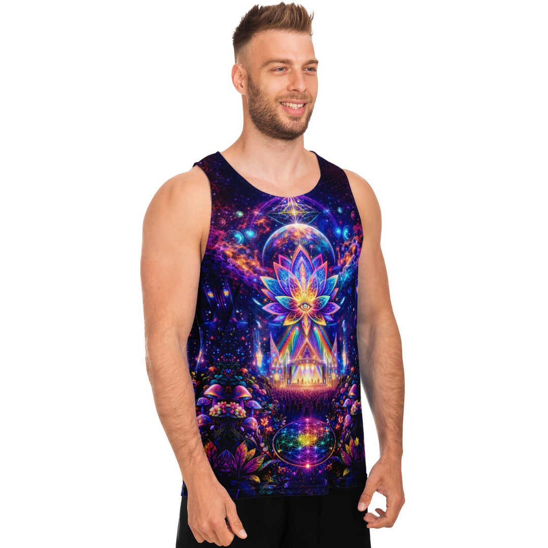 Cosmic Concert Tank Top – Psychedelic Lotus Stage Festival Shirt