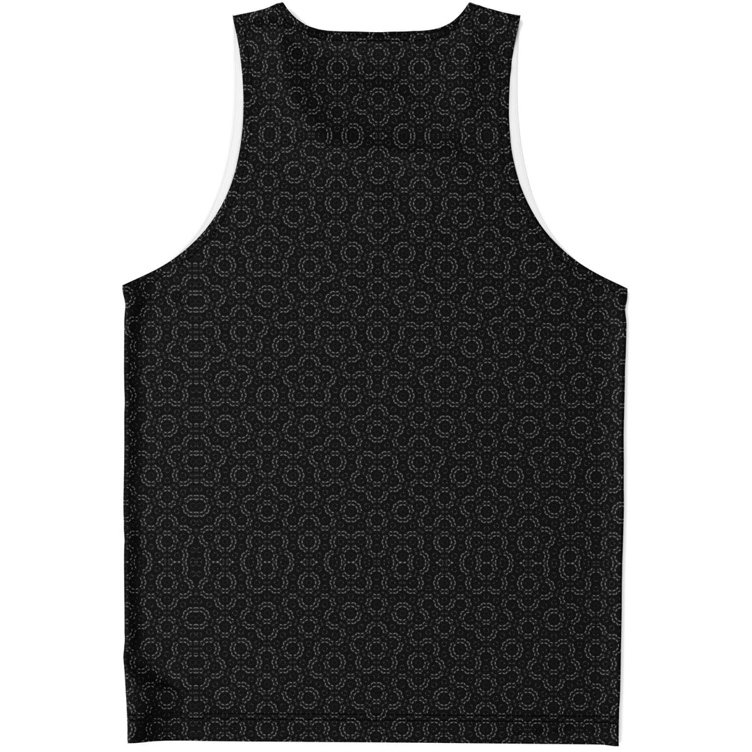 Mosaic Fractal Tank Top – Black Geometric Pattern Tank