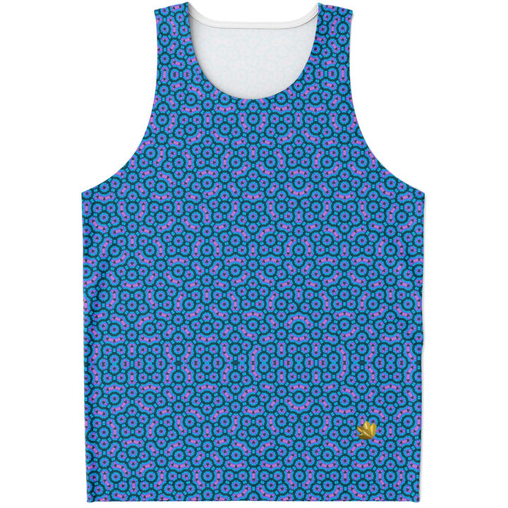 Mosaic Fractal Tank Top – Blue Geometric Pattern Tank