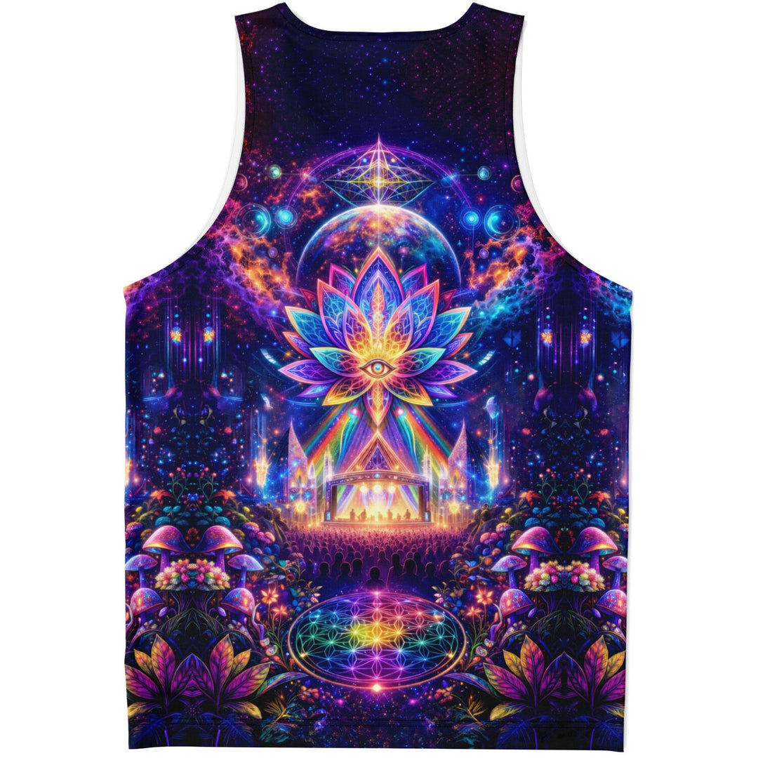 Cosmic Concert Tank Top – Psychedelic Lotus Stage Festival Shirt