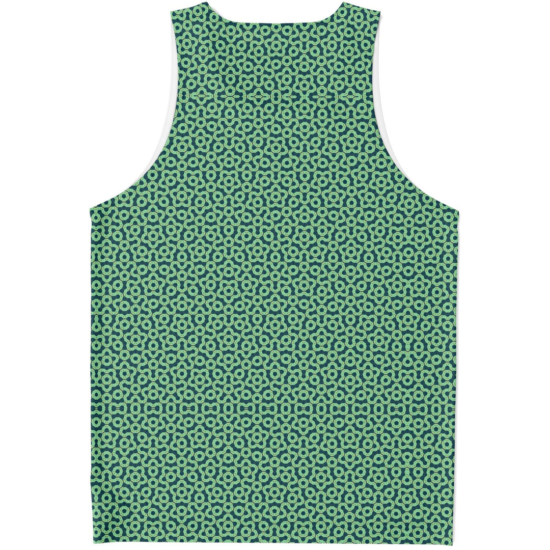 Mosaic Fractal Tank Top – Green Geometric Pattern Tank
