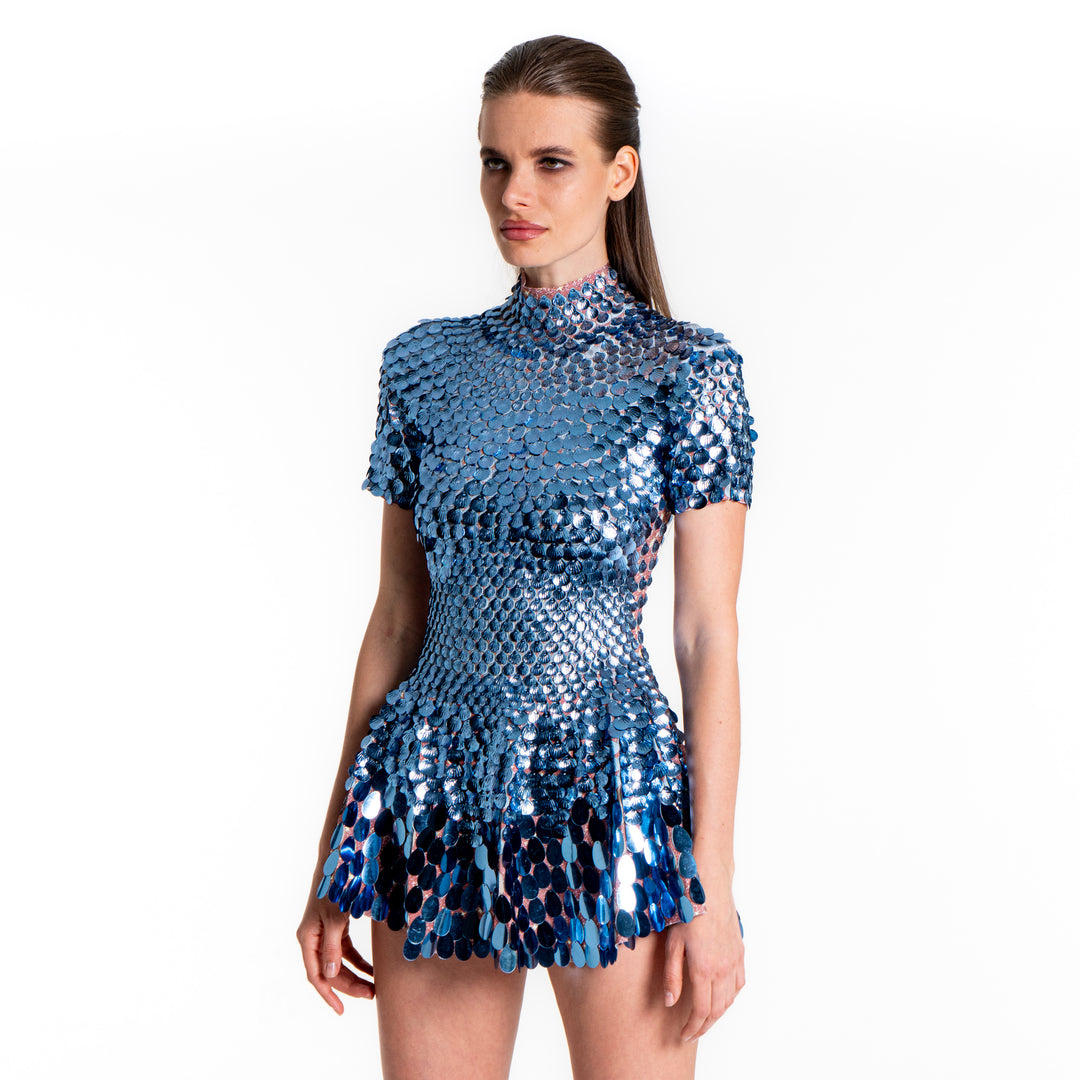 Helen Blue Sequin Mini Dress