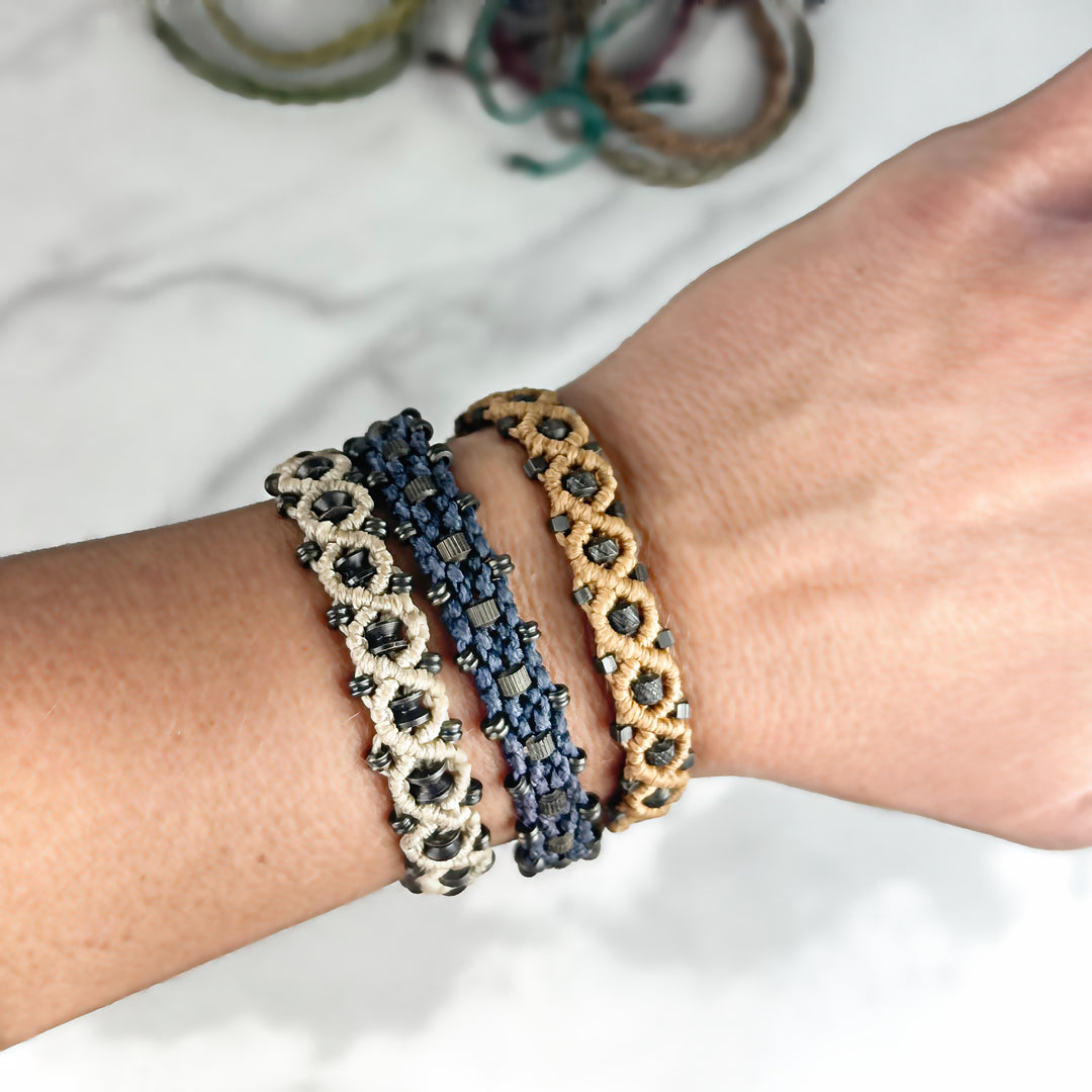 Handmade, Stackable Macrame Bracelets