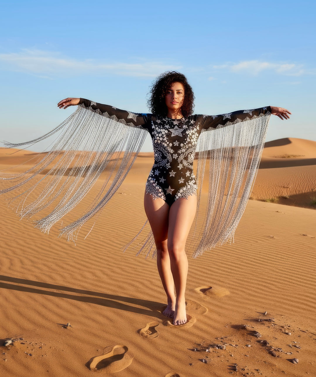 Halley’s Rhinestone Bodysuit | Stars & Pearls Tassel Festival & Stage Leotard – Manifestie