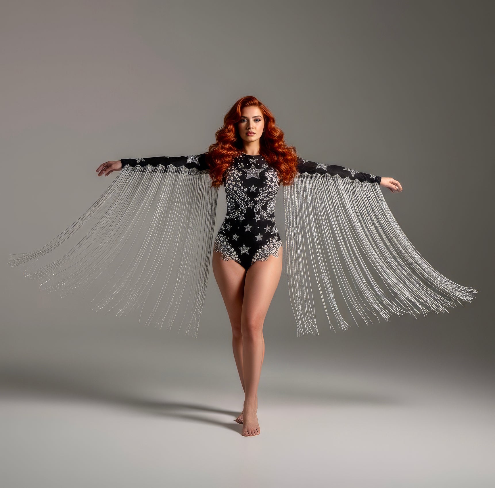 Halley's Rhinestone Bodysuit | Stars & Pearls Tassel Festival