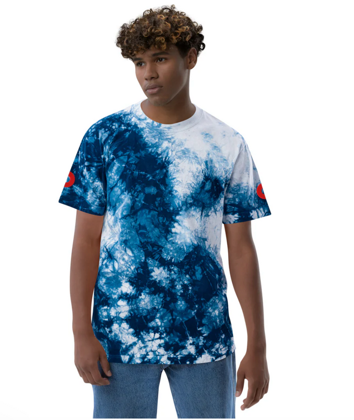 Embroidered Phish Oversized Tie-Dye T-Shirt | Blue Fishman Donut Shirt