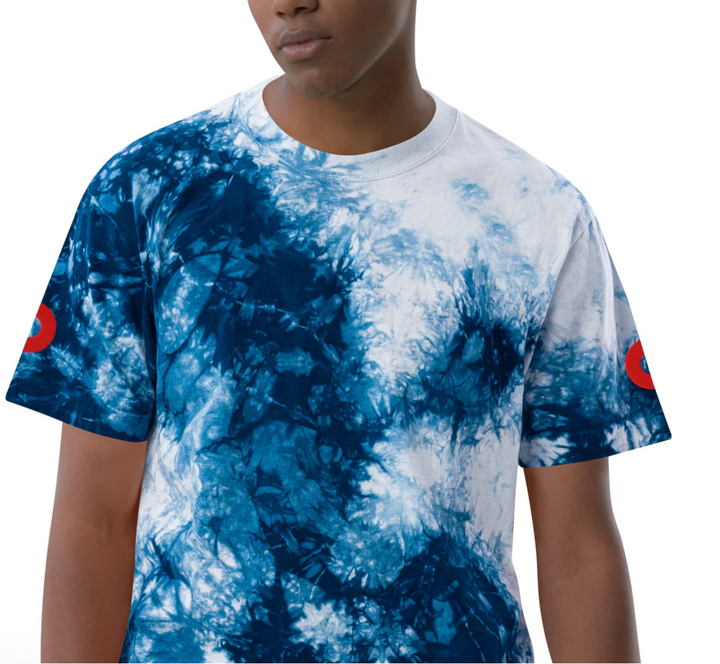 Embroidered Phish Oversized Tie-Dye T-Shirt | Blue Fishman Donut Shirt