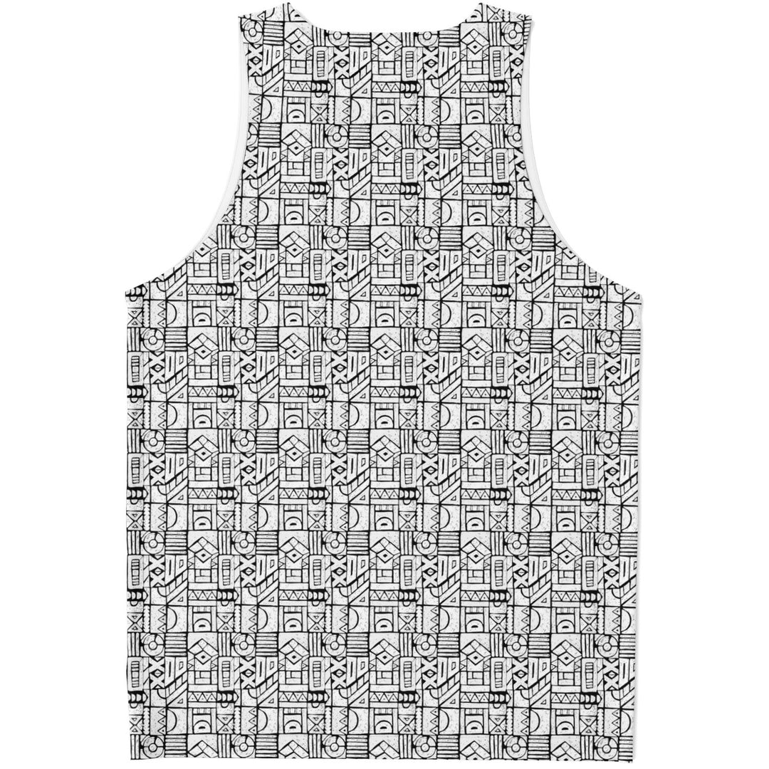 Zentangle Tank Top – Black &amp; White Pattern Statement Tank