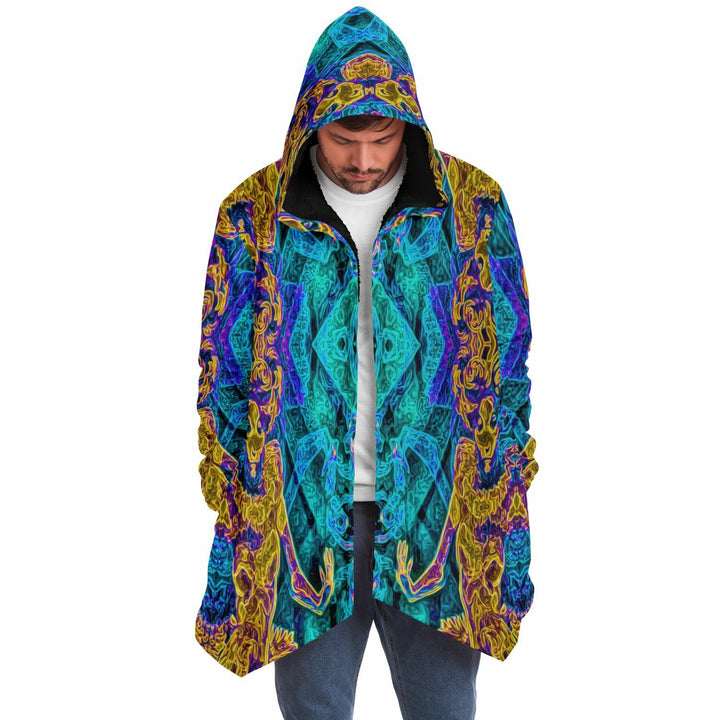 Seer Cuddle Cloak | Unisex Minky Sherpa Lined Hooded Coat | Women and Mens Festival Coat | Mountain Fashion