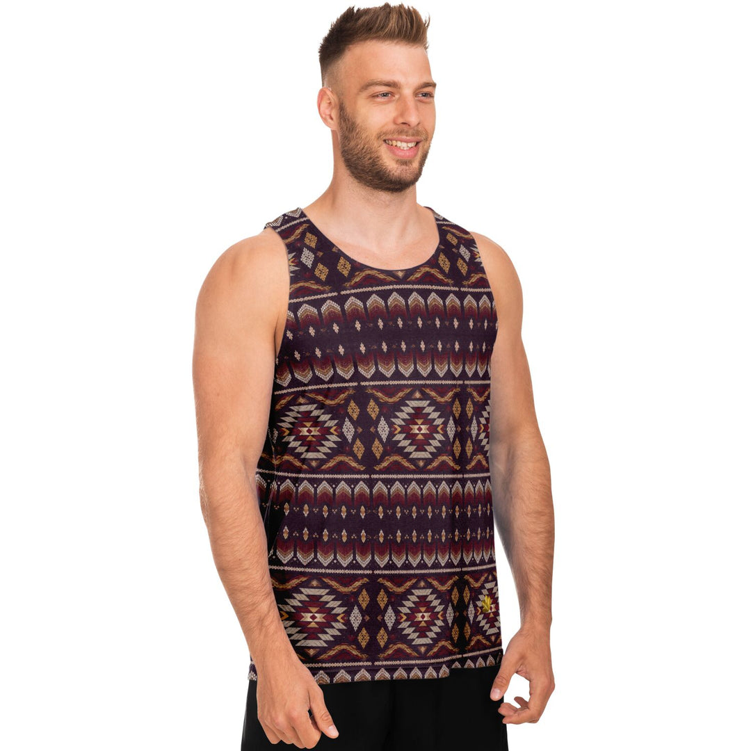 Midnight Mesa Tank Top – Southwestern Geometric Pattern Shirt