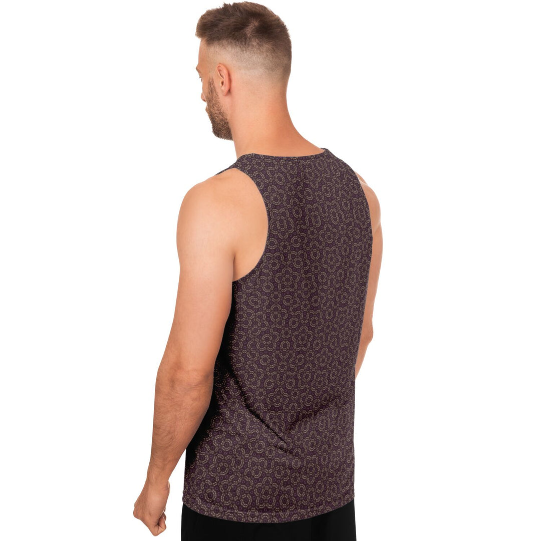 Mosaic Fractal Tank Top – Mocha Geometric Pattern Tank