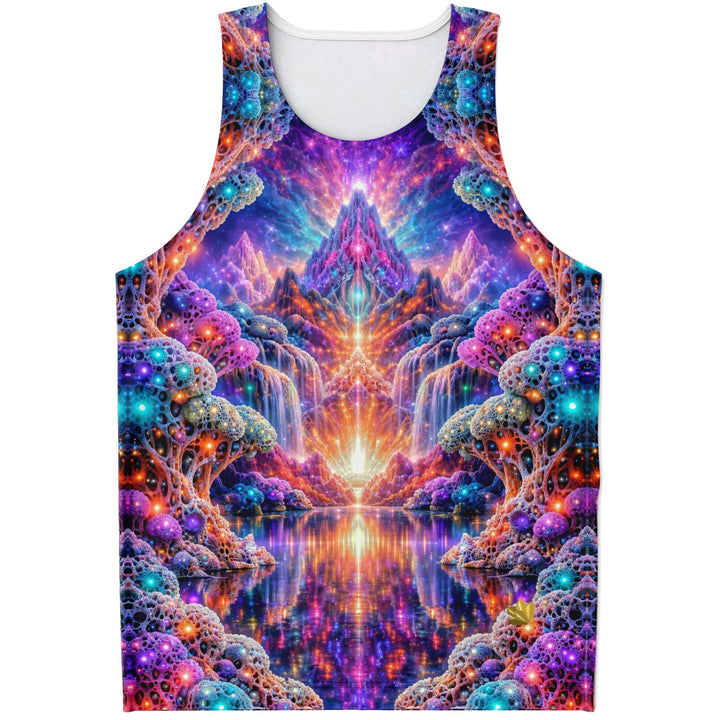 Fractal Falls Tank Top – Psychedelic Mountain Landscape Tank