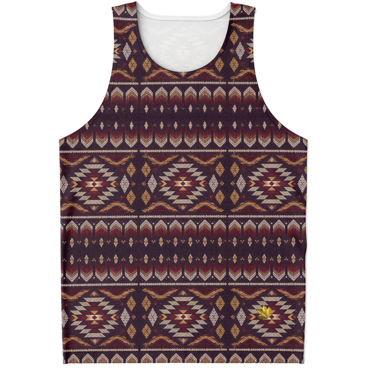 Midnight Mesa Tank Top – Southwestern Geometric Pattern Shirt