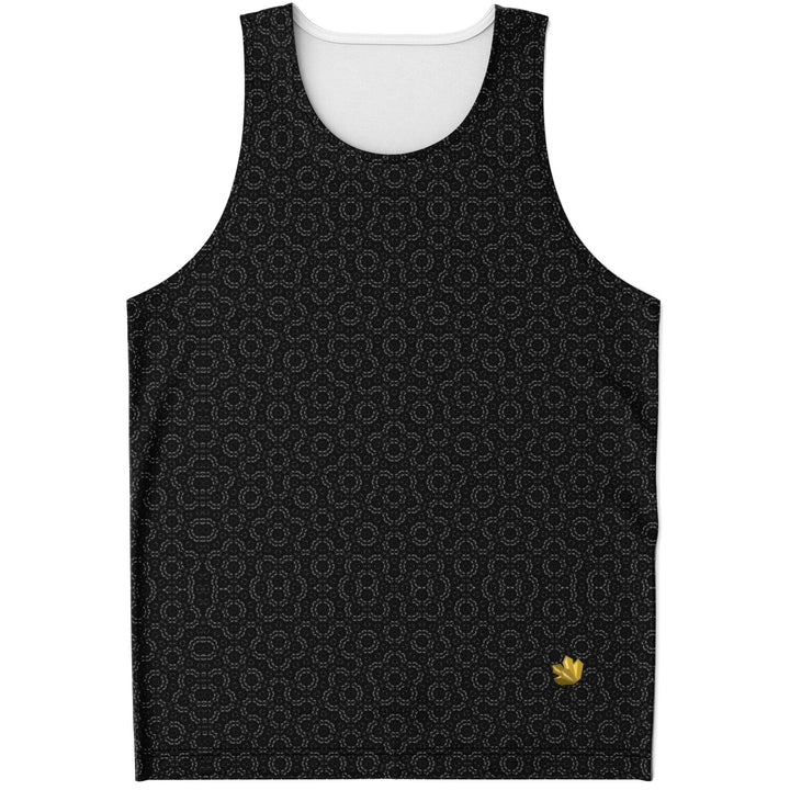 Mosaic Fractal Tank Top – Black Geometric Pattern Tank