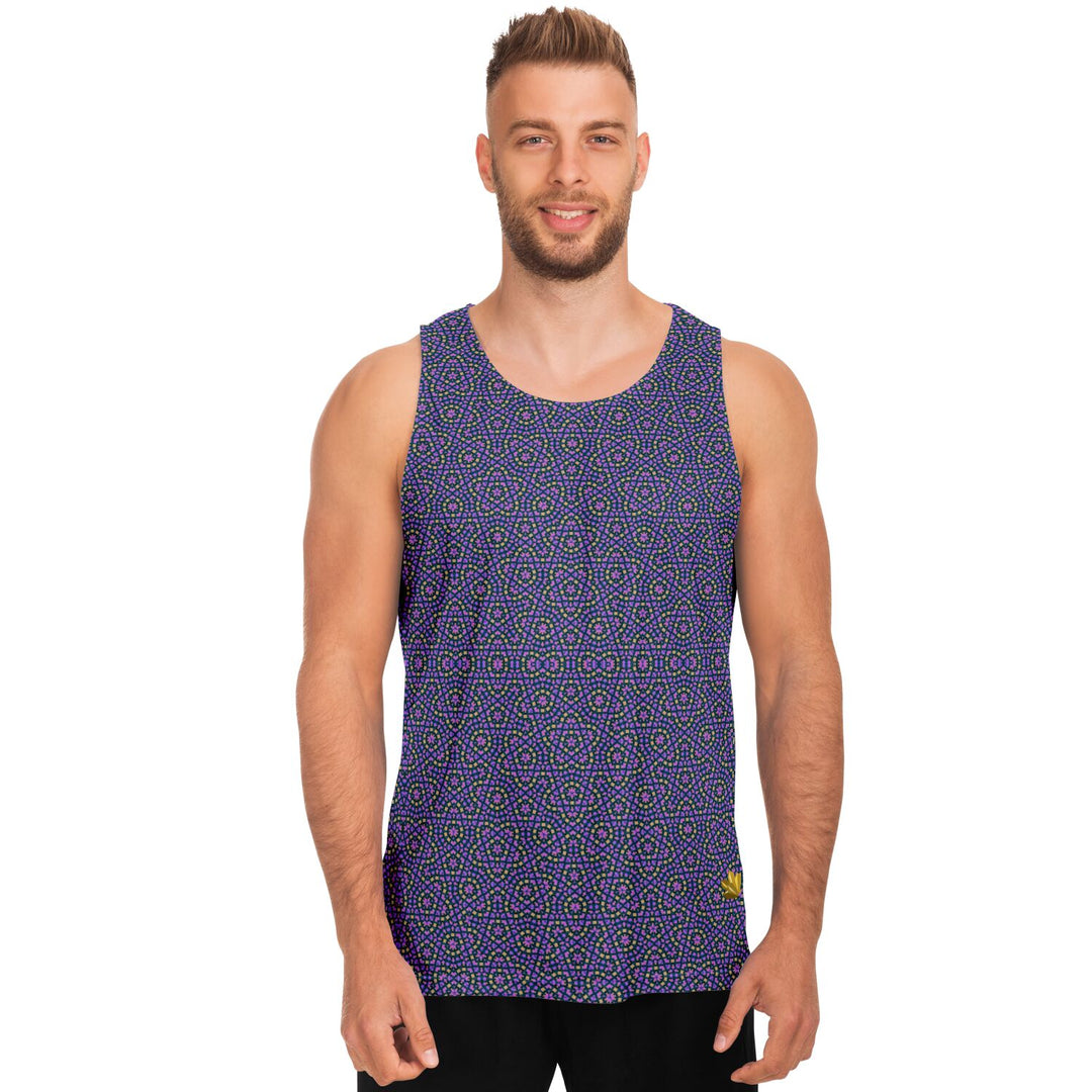 Mosaic Fractal Tank Top – Purple Geometric Pattern Tank