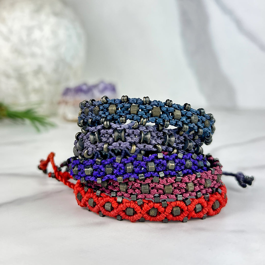 Handmade, Stackable Macrame Bracelets