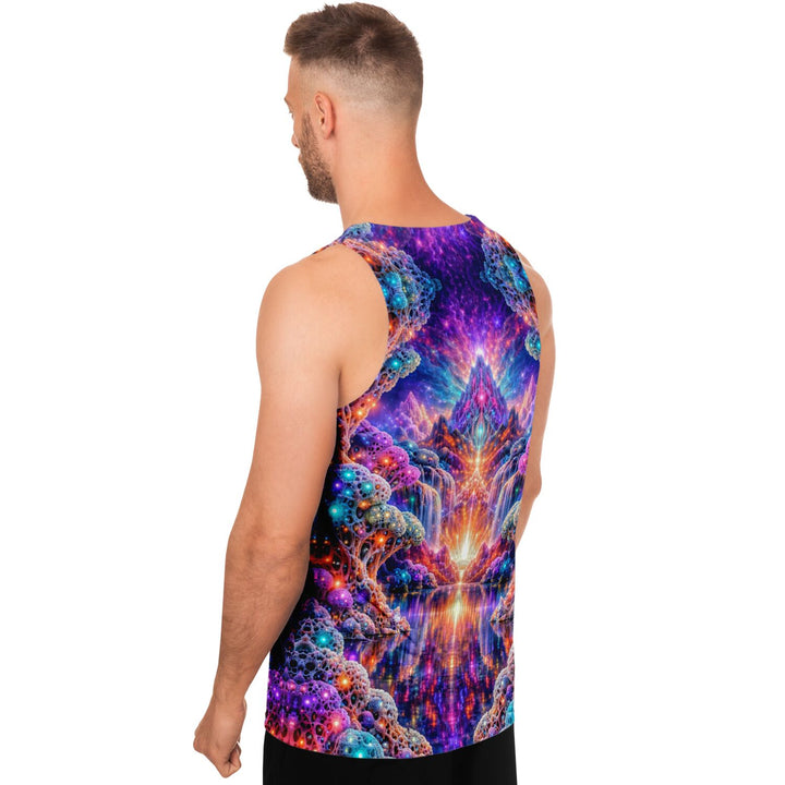 Fractal Falls Tank Top – Psychedelic Mountain Landscape Tank