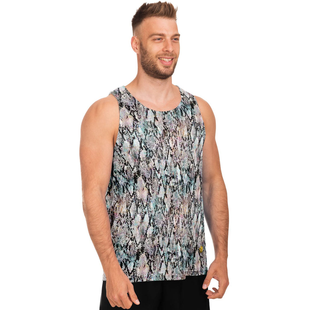 Prism Python Tank Top | Black | Snake Print Festival Shirt