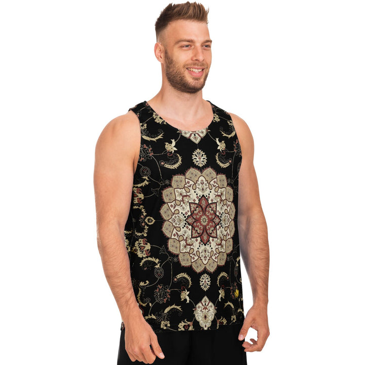 Classic Persian Tank Top | Black | Ornate Mandala Festival Shirt