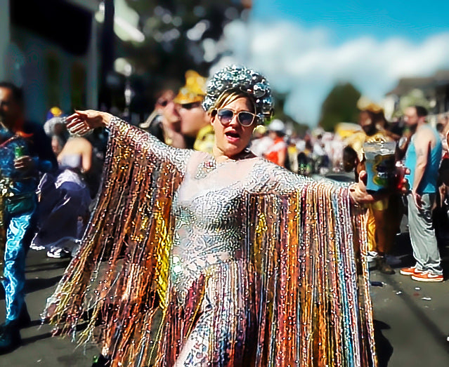 The Elton Rhinestone Bodysuit / Long Tassel Festival Outfit / Drag / Crystal Catsuit Burning Man / Dance Performer Costume