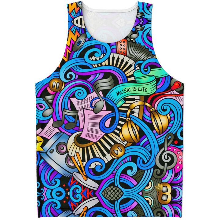 Music Is Life Festival Tank Top – Bold Concert Shirt for Jam Shows, Raves &amp; Summer Fits