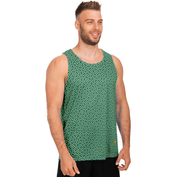 Mosaic Fractal Tank Top – Green Geometric Pattern Tank