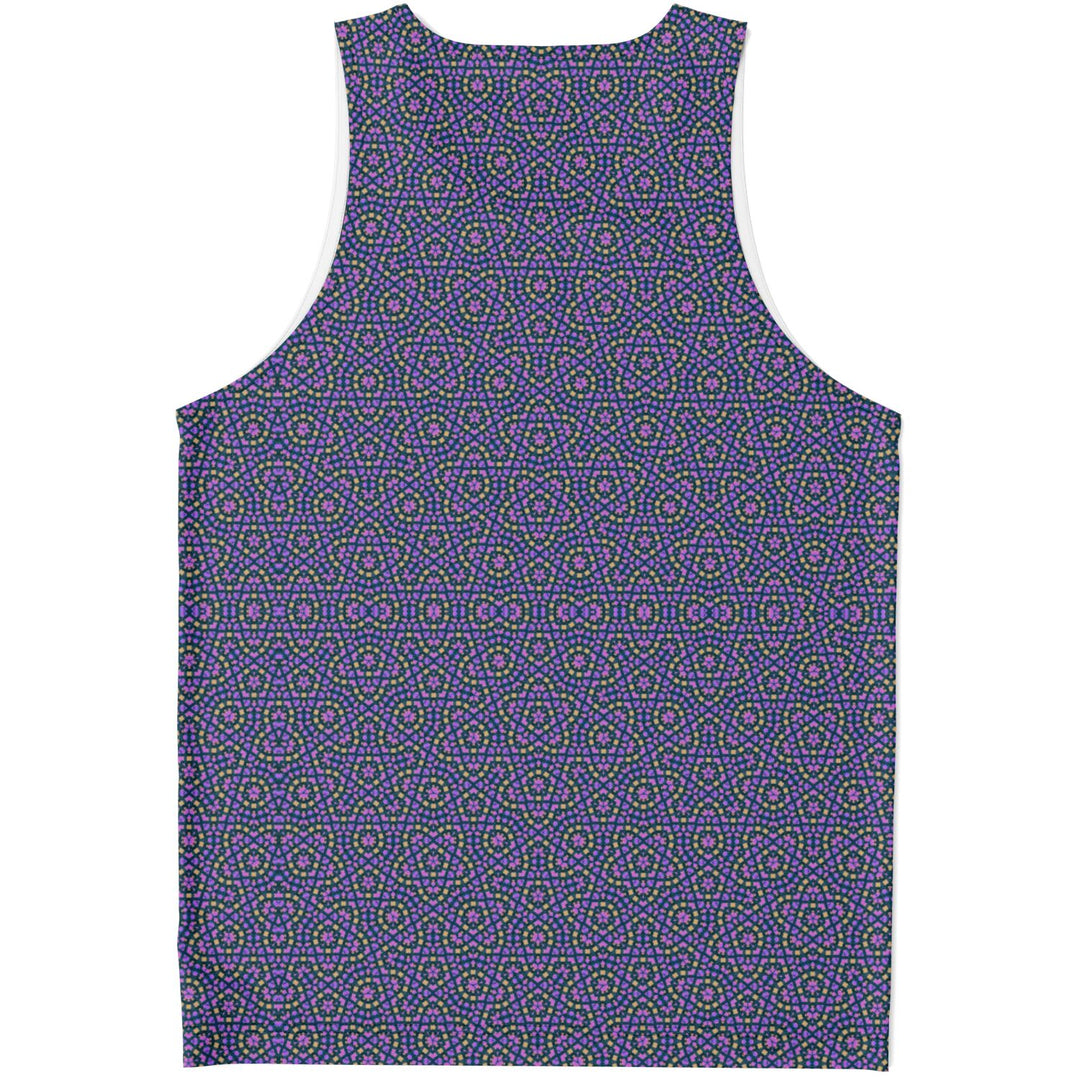 Mosaic Fractal Tank Top – Purple Geometric Pattern Tank