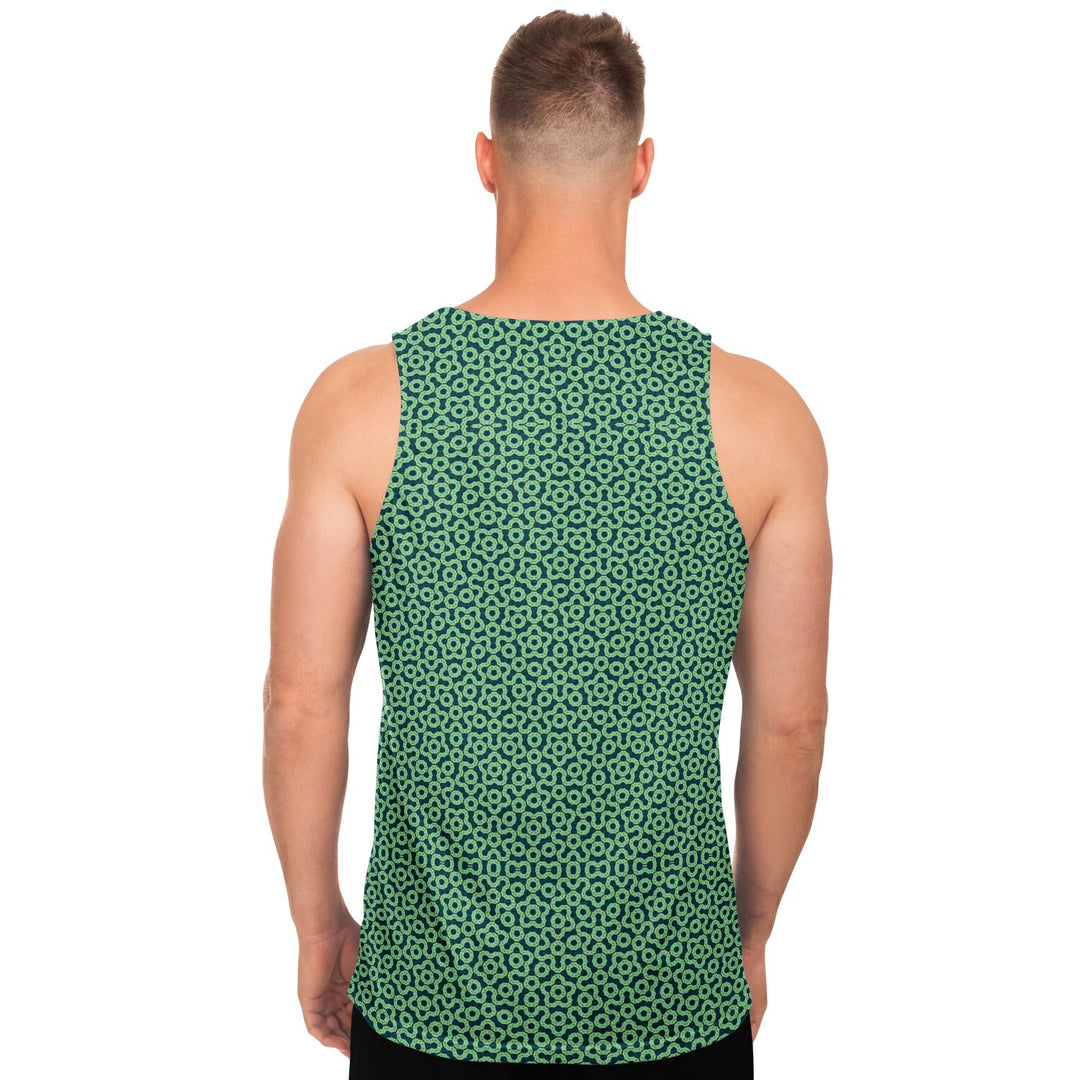 Mosaic Fractal Tank Top – Green Geometric Pattern Tank