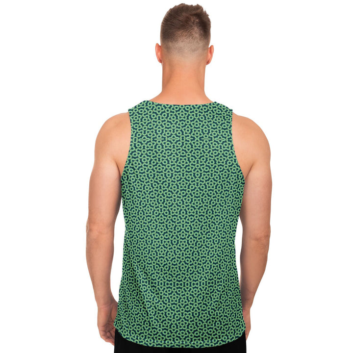 Mosaic Fractal Tank Top – Green Geometric Pattern Tank