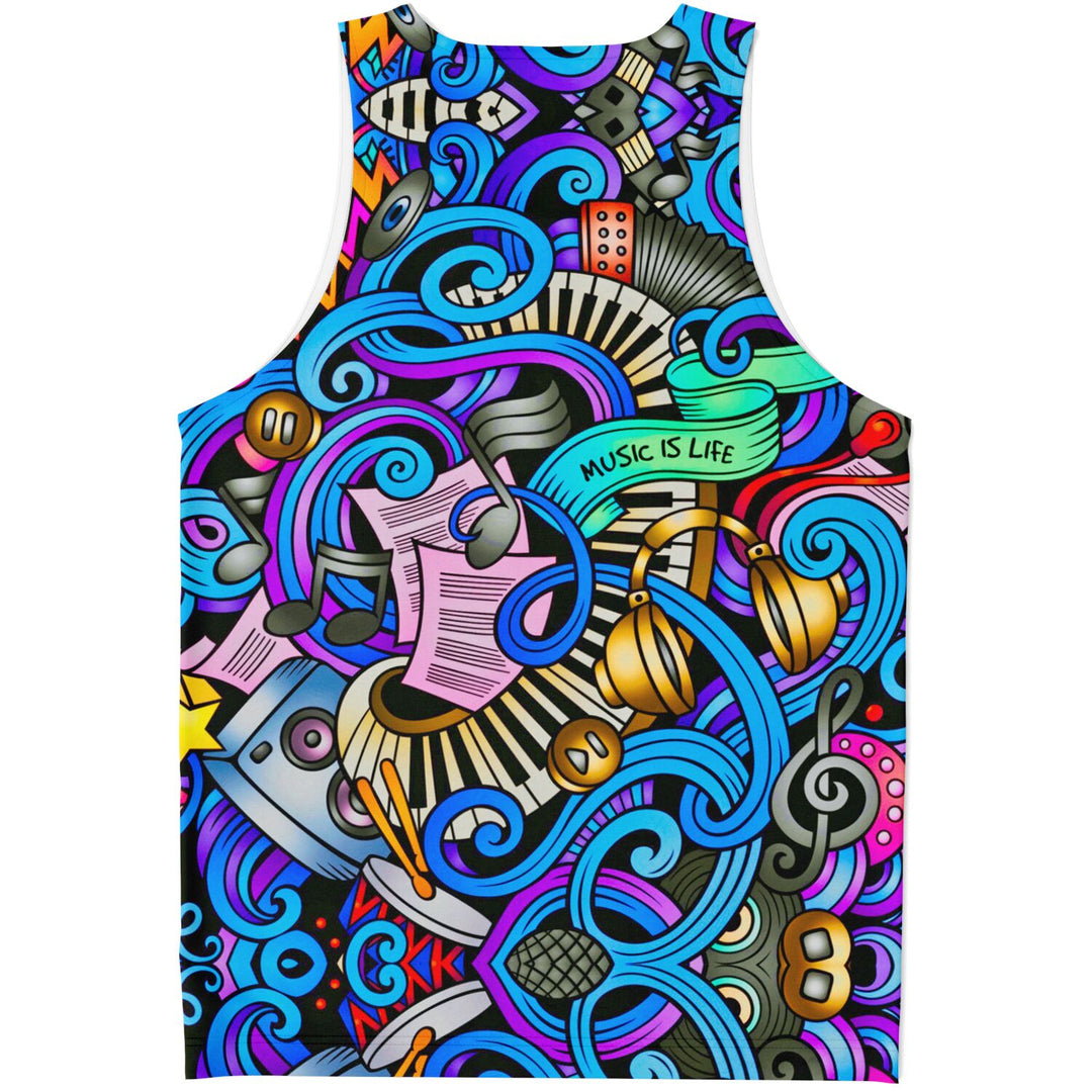 Music Is Life Festival Tank Top – Bold Concert Shirt for Jam Shows, Raves &amp; Summer Fits