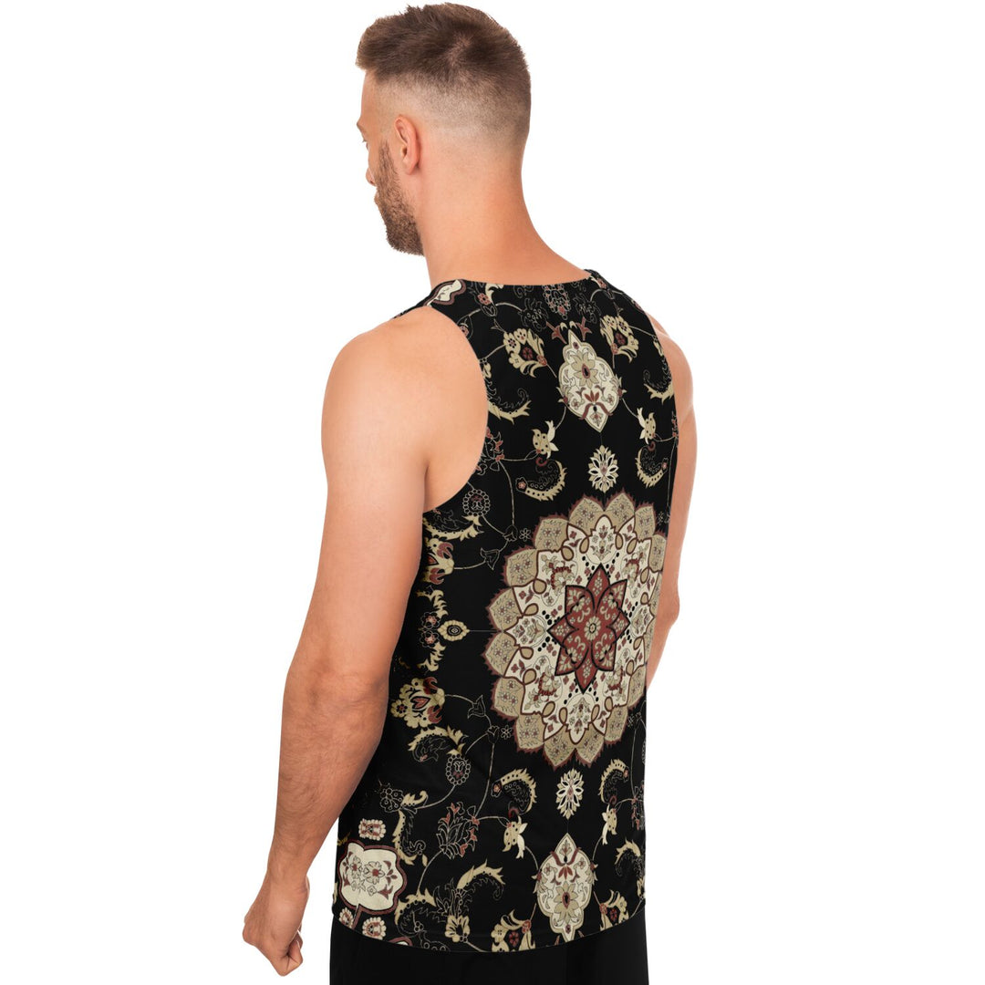 Classic Persian Tank Top | Black | Ornate Mandala Festival Shirt