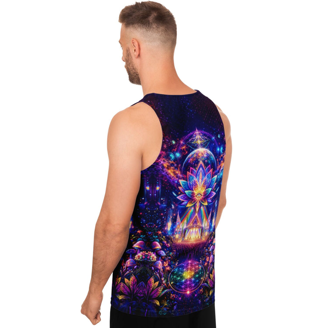 Cosmic Concert Tank Top – Psychedelic Lotus Stage Festival Shirt