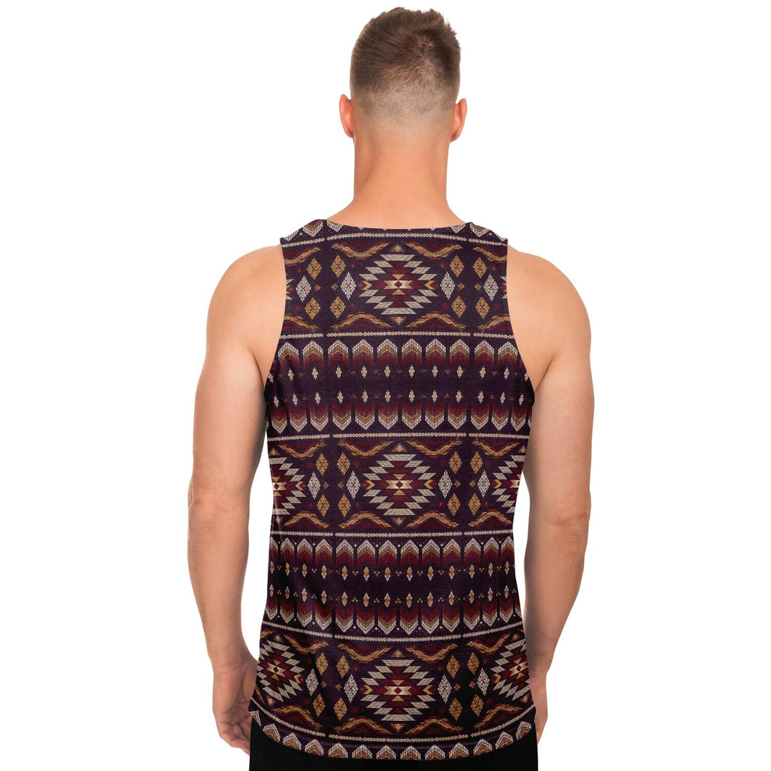 Midnight Mesa Tank Top – Southwestern Geometric Pattern Shirt