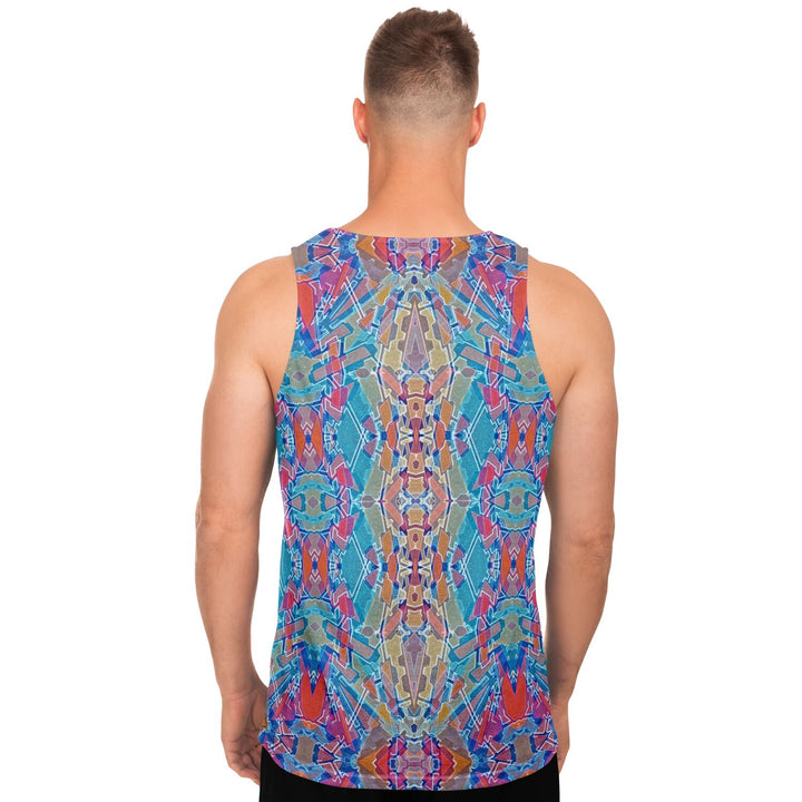 Electric Totem Tank Top – Geometric Festival Shirt with Bold Symmetry