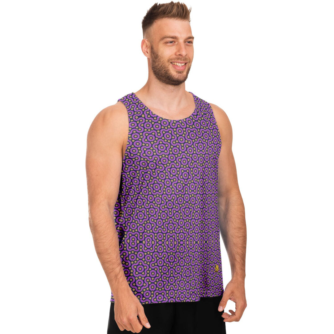 Mosaic Fractal Tank Top – Fuscia Geometric Pattern Tank