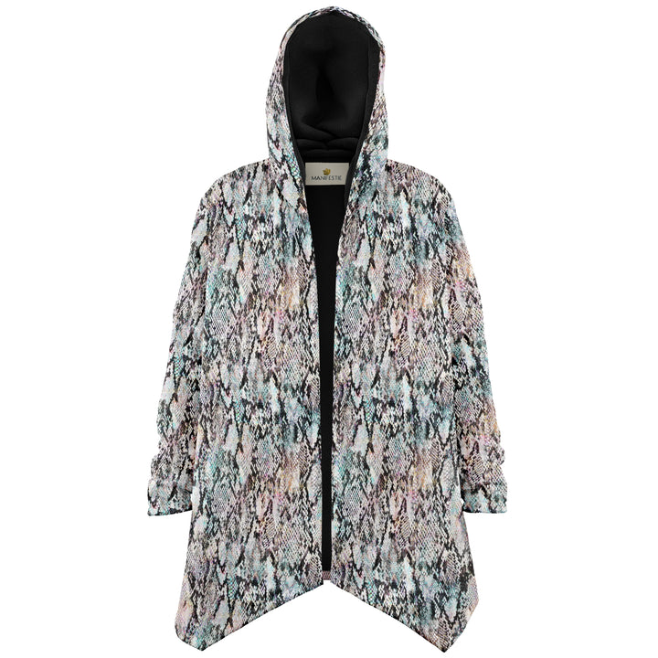 Prism Python Cuddle Cloak | Unisex Minky Sherpa Hooded Coat | Women and Mens Festival Coat | Mountain Fashion