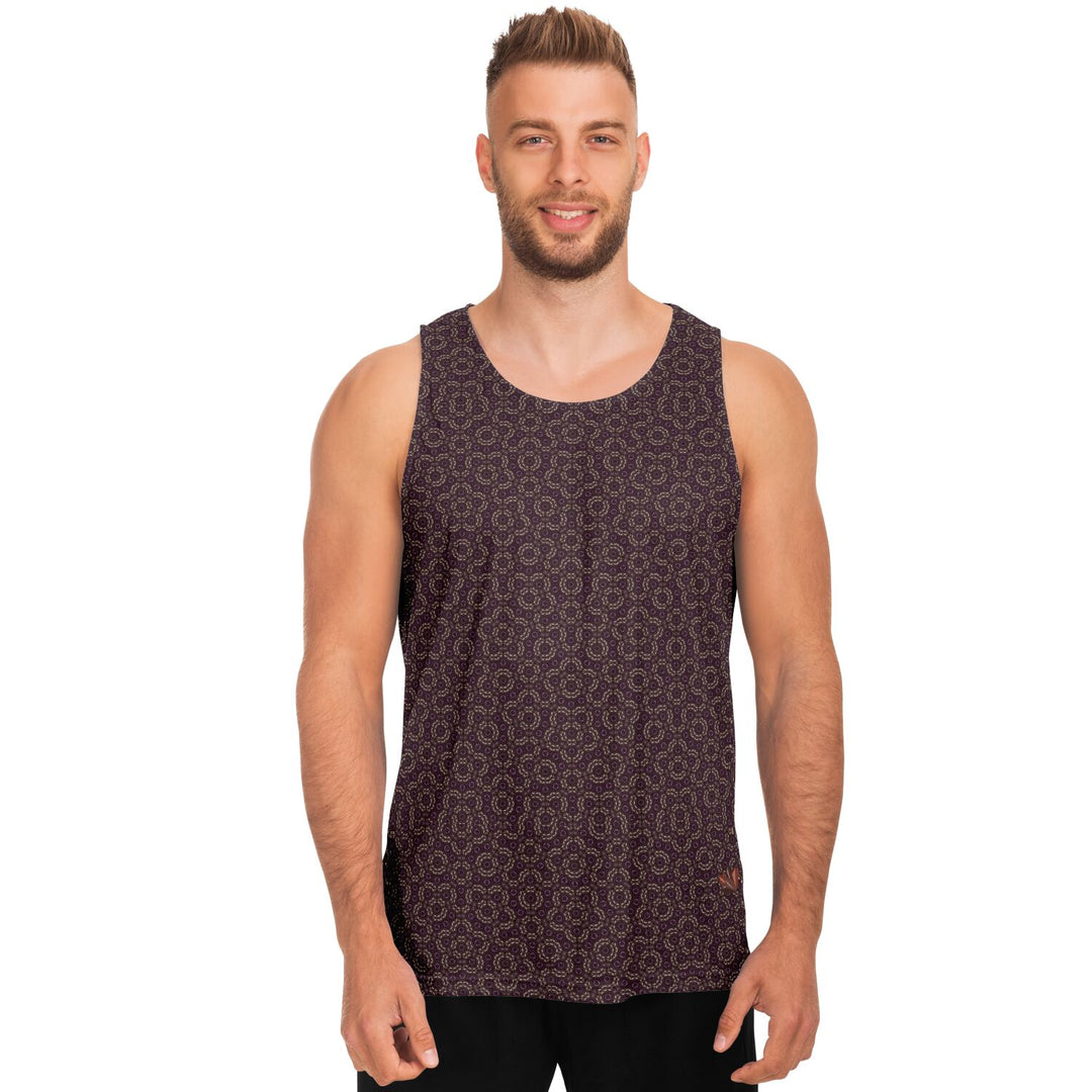 Mosaic Fractal Tank Top – Mocha Geometric Pattern Tank