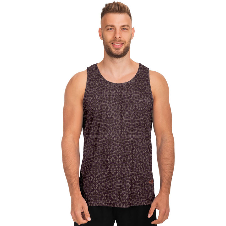 Mosaic Fractal Tank Top – Mocha Geometric Pattern Tank