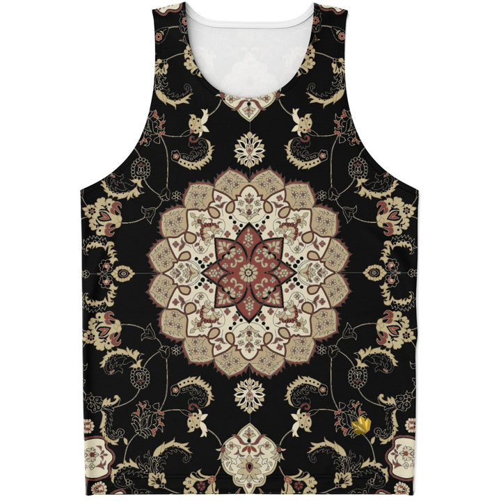 Classic Persian Tank Top | Black | Ornate Mandala Festival Shirt