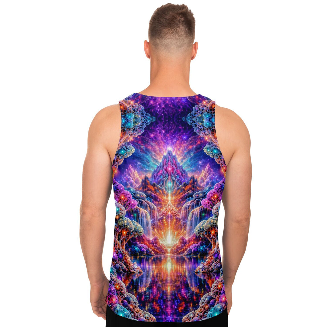 Fractal Falls Tank Top – Psychedelic Mountain Landscape Tank