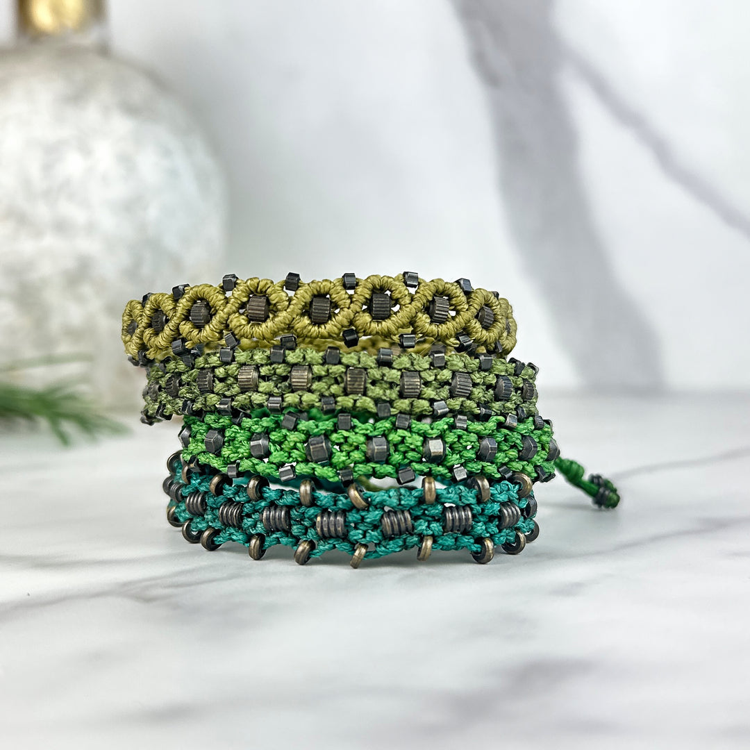 Handmade, Stackable Macrame Bracelets