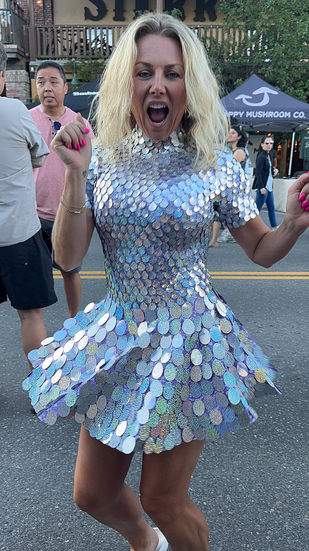 helen lilac sequin mini dress studio photo